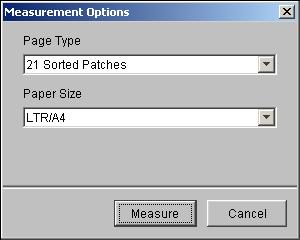 CALIBRATION 43 6 Retrieve the printed measurement page from the digital press. 7 Click Measure in the Get Measurements pane.