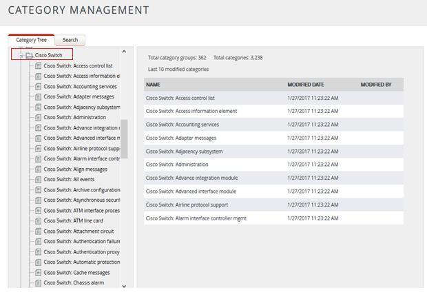 Verify Cisco Switch knowledge pack in EventTracker Categories 1. Logon to EventTracker Enterprise. 2. Click the Admin menu, and then click Categories. 3.