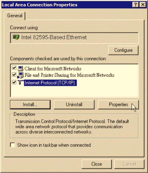 Click Internet Protocol (TCP/IP) and then click OK. 6.