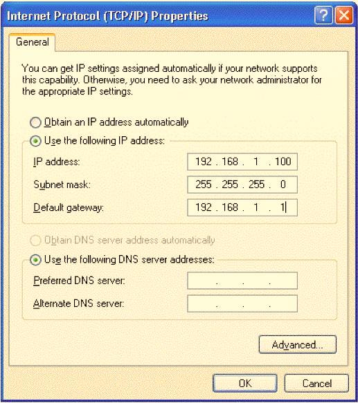 Chapter 3: Configuration For Windows XP From the Start menu, point to Control Panel and then click Network and Internet Connections. Click Network Connection and then click Properties.