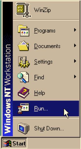 address. For Windows NT 1. Select Run from the Start menu. 2.