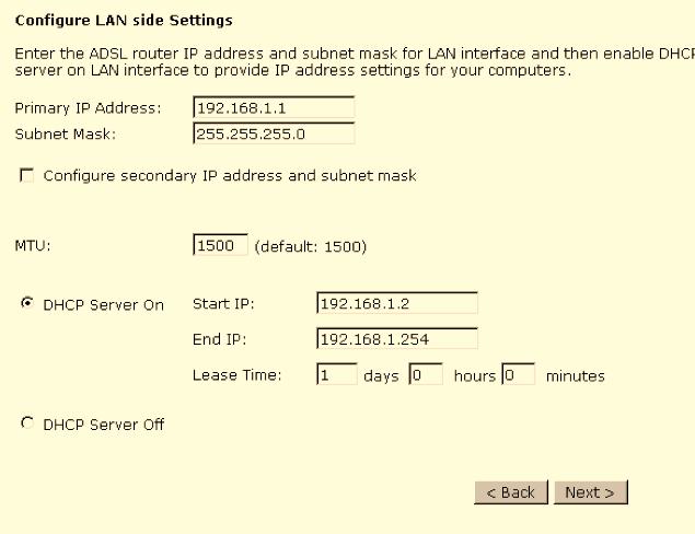 Chapter 4: Web Configuration Primary IP Address: Type in the first IP address that you got from your ISP for your LAN connection.