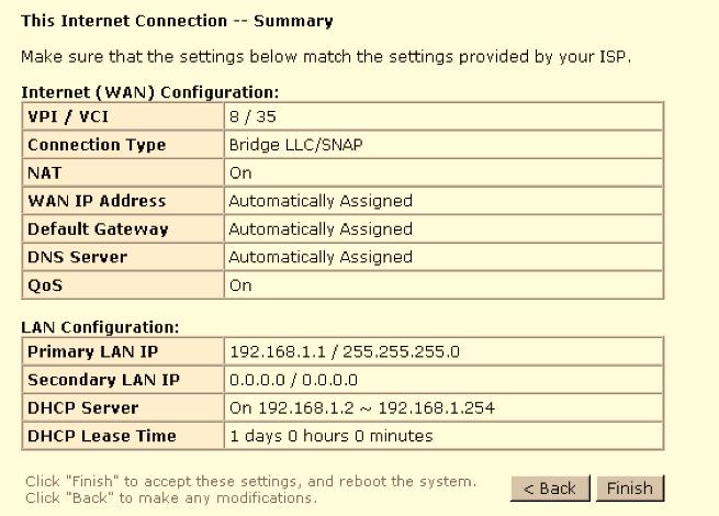 ADSL Router User Manual Check this item if DHCP service is needed on the LAN. The router will assign IP address, gateway address for each of your PCs.