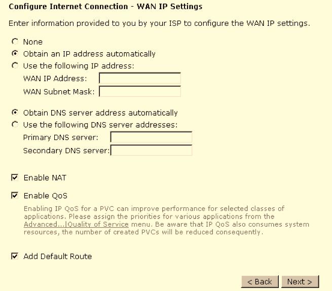 ADSL Router User Manual If you choose Non Realtime VBR, you have to type in the following data.