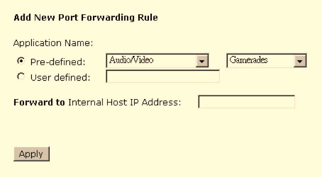 To set a virtual server, please open the Virtual Servers item from the Advanced Setup - NAT menu.