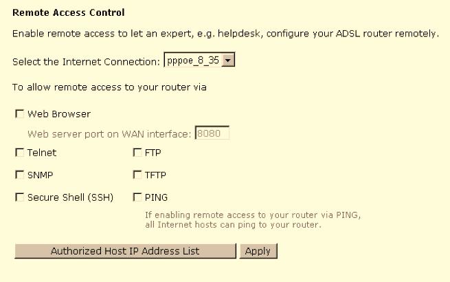 ADSL Router User Manual Management Admin Account This page allows you to type in the password for accessing into your DSL Router. For the Admin Account, the default setting for user password is admin.