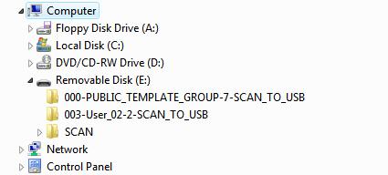 2 BASIC OPERATION Using scans saved in USB storage device When you select [USB] to save your scans, they are stored in the USB storage device connected to the equipment.