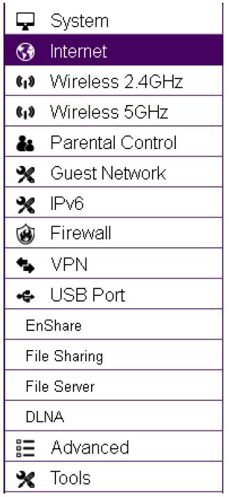 USB Port For viewing and editing settings for storage sharing. EnShare Enables or disables the EnShare remote access function. File Sharing Enables or disables the Samba sharing function.