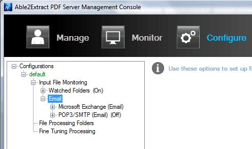 Select PDFServer.cfg and click Open. The cnfiguratin file will be laded (nte: this is a cnfiguratin file with the default settings which can be changed see sectin 5.2).