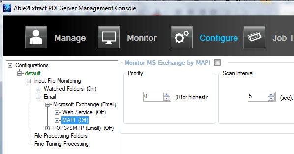 7.1.2 Setting up MAPI MAPI (Messaging Applicatin Prgram Interface) is a Micrsft Windws prgram interface which allws yu t send an e-mail frm Able2Extract Server and attach a dcument as well.