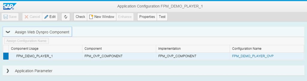 The root node corresponds to an application configuration named FPM_DEMO_PLAYER_1, which is a configuration for application FPM_DEMO_PLAYER_1.