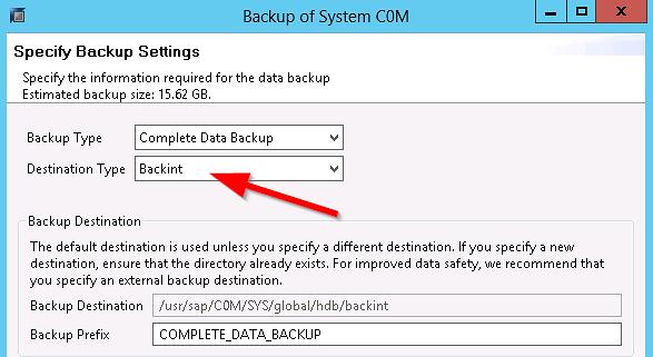 Multi-Tenant HANA: On the next screen make sure to select Backint: After that click Next and then click Finish to start the backup. It s that easy.