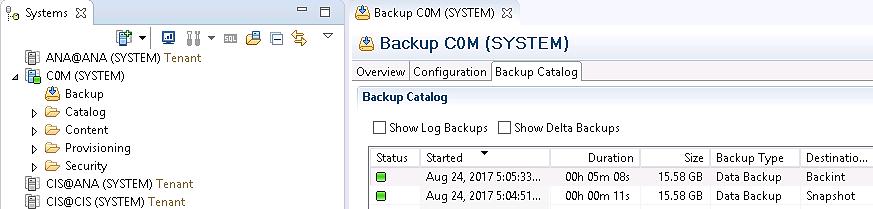 The same information can be viewed in the Commvault CommCell Console s backup history.