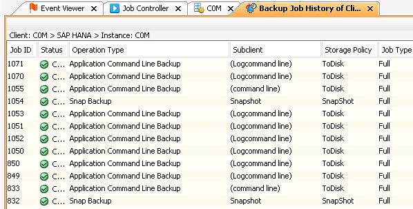 With Commvault persistent HANA log backups, one job is started for each SAP HANA Service belonging to a SAP HANA instance which by default remains active for 6 hours and