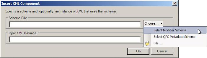 The Insert XML Component dialog box displays.