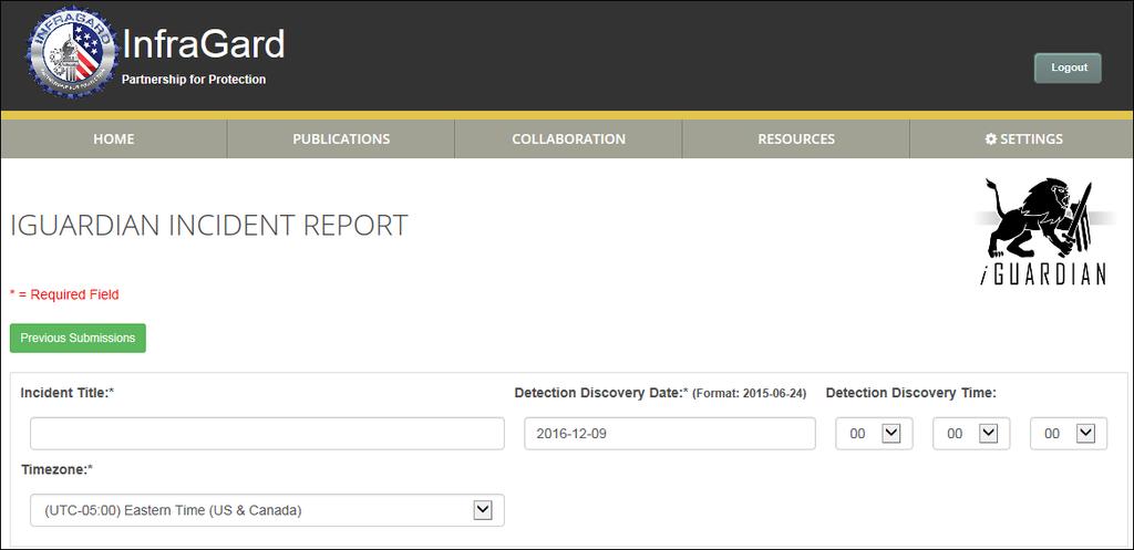 1. Fill out the iguardian incident report, click the blue button Submit Report.