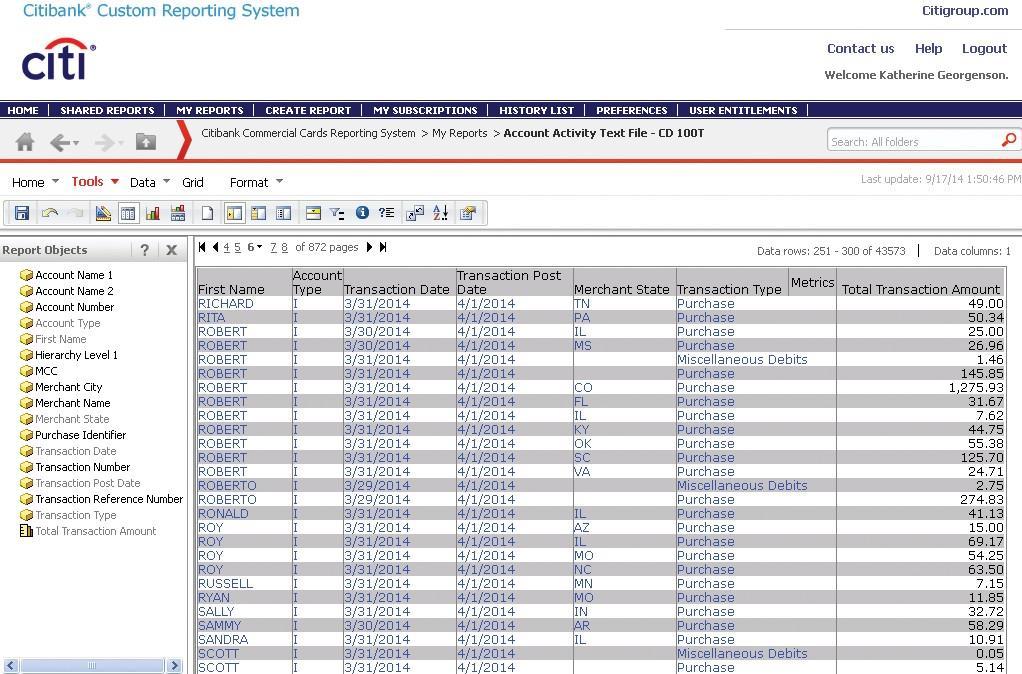 CCRS Quick Start Guide Getting Started Report Viewer The Report Reviewer is the area where your report displays once it has finished processing or has been launched from your History List.