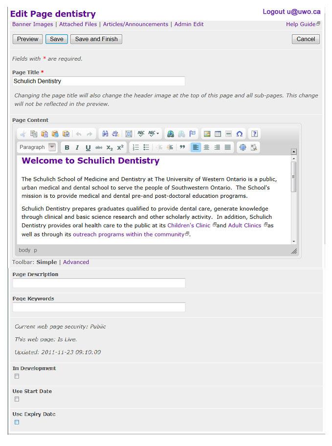 2.1 Anatomy of the Web Editor Each section will be explained in detail in the following pages. 1. Action Buttons 6. Component Links 2.