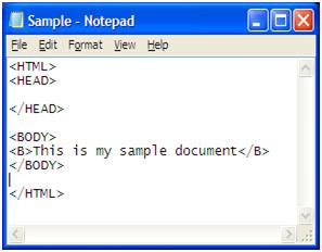 This NOTEPAD file has to be saved with.html or.htm extension. One can also use HTML editors like MS FrontPage or Dreamweaver to create HTML pages.