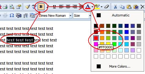 Position the cursor inside some text or highlight it 2. From the Font dropdown select Verdana 3.