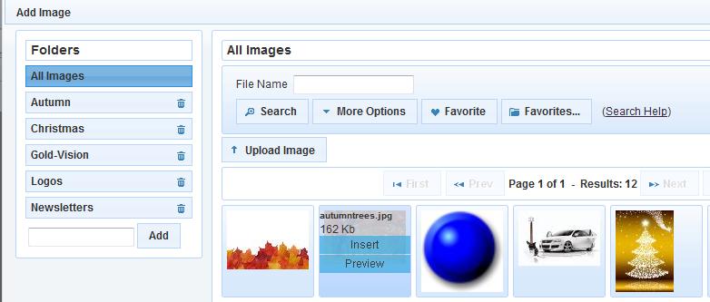 Inserting Images TUTORIAL: Gold-Vision Connect 3.6 Images can be uploaded to Gold-Vision Connect via the Image Library and inserted using the HTML editor.