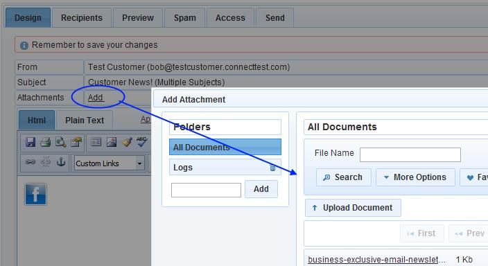 Attachments TUTORIAL: Gold-Vision Connect 3.6 When you are designing a mailshot, before it is sent, you have the option of attaching documents from the Media Library.