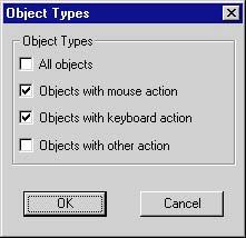 08.97 Graphics Designer How to Change the Selection of Object Types for the Tab Order: 1. Click on "TAB Sequence" - "Tab Order" - "Settings..." in the "Edit" menu. 2.