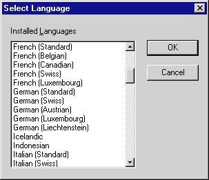 Graphics Designer 08.97 Language... An object can receive different inputs for different languages. Use the "Language..." command to select the language with which the object input is linked.