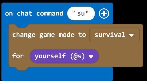 issue the chat command cr in the game, and you will be able to double-tap the space bar to fly straight up, as high as you want. We ll want to use the same block to switch into Survival mode. 8.