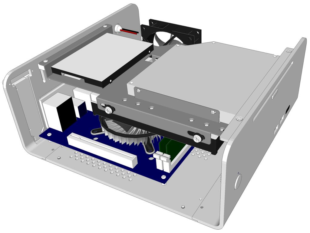 Adjust the position of the optical drive so that the drive eject button makes