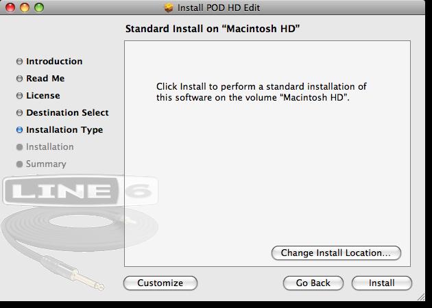 Installation on Mac OS X Installation Type Here you have the choice to proceed with the standard installation, which essentially installs all