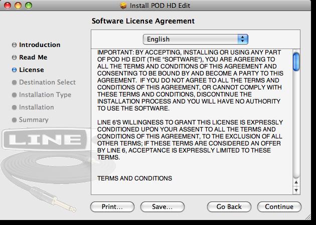 Installation on Mac OS X License Agreement The installer