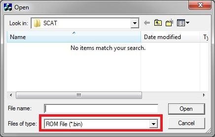 14. The SCAT file will be displayed. Click on it, then click on Open. Figure 6-10 Scatter file 15. Finally, the ROM file will be requested.