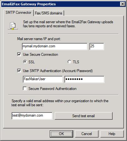 6.4 Mail server settings Configure the mail server to use when GFI FaxMaker sends emails: 1. From GFI FaxMaker Configuration, right-click Email2FaxGateway and select Properties.
