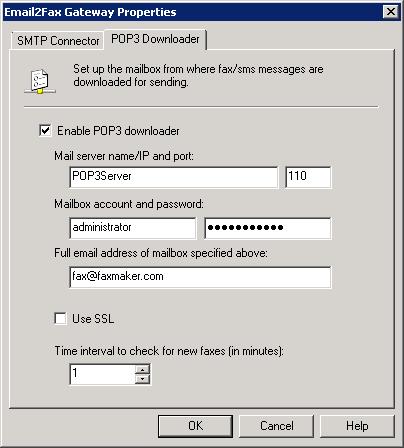 6.5 POP3 Downloader GFI FaxMaker can be configured to retrieve faxes and SMS for transmission from a POP3 mailbox.