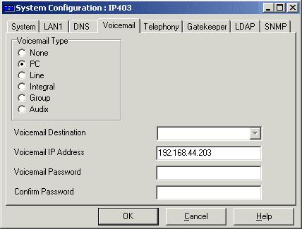 IP Office Configuration System Configuration The IP Office must be configured to recognize which PC is acting as its Voicemail Server.