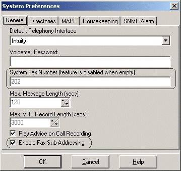 Fax Operation Voicemail Pro Configuration The voicemail system used was running Voicemail Pro 3.0 software.