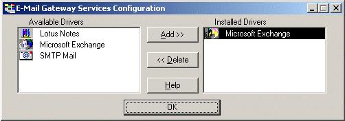 Fax Operation 3. Add Microsoft Exchange and click OK. 4. Click Configure from the email gateway screen.