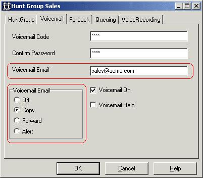 Note that other services using the email address such as Email TTS can still operate. Copy - Send a copy of each new message as a wav file attachment to the email.