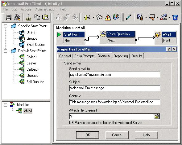 Voicemail Email Installation The Voicemail Pro Email Action The email action in Voicemail Pro can be used to send messages via email in response to caller actions in the voicemail call flow.