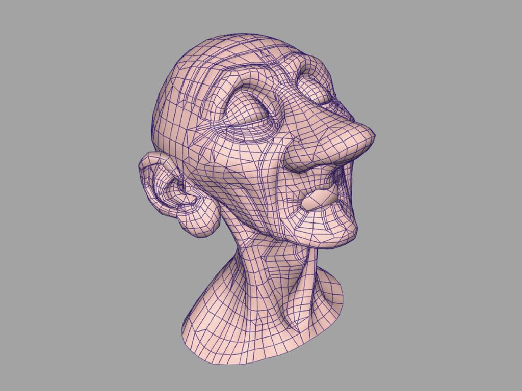 (a) (b) Figure 2: The control mesh for Geri s head, created by digitizing a full-scale model sculpted out of clay. animated.