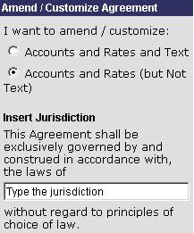 4.5 Amend / Customize Agreement The options in the Amend / Customize Agreement panel on the Initiate Agreement page (as shown in the example below), allow you to choose: Not to customize the