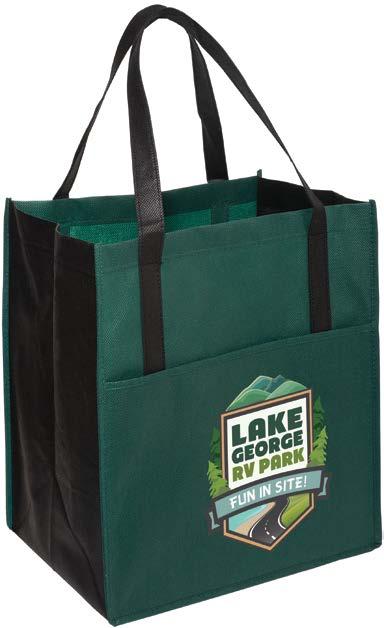 SA-800020 ENVIRO-SHOPPER 100 GSM Non-Woven Polypropylene. Reinforced 20 handles, reusable and recyclable. Equivalent to Prime item LT-3734.