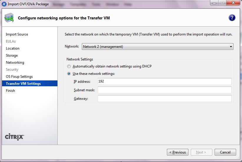 10. Configure networking options. You can configure with DHCP or Static.
