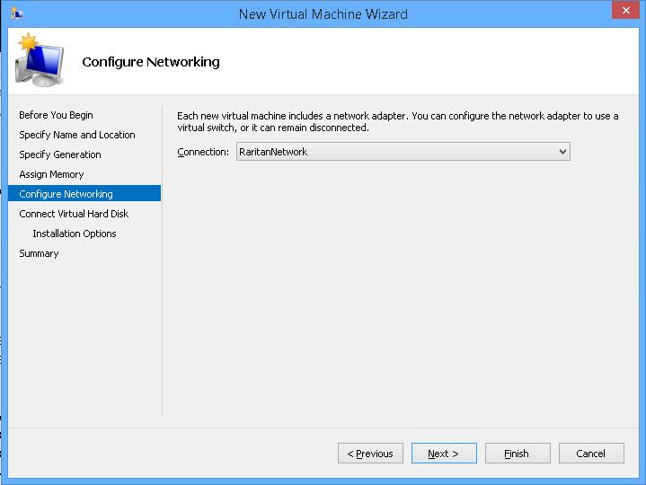 7. In the Configure Networking page, select the network configuration in your client