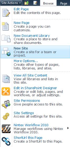 5 How to create a sub site Sites in SharePoint are created by using templates. These are standard site templates that come with SharePoint and there is a customised template for use by committees.