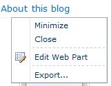 To locate your Blog site if you click on the down arrow next to the sub site name on the Top Link Bar you will notice the name of the Blog you have just created appears underneath the sub site name