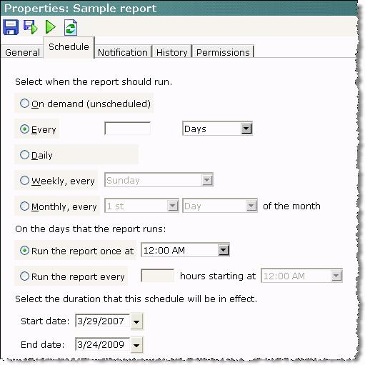Cisco Unified Web and E-Mail Interaction Manager Reports Console User s Guide Important: If you are creating a new report, the Schedule tab becomes available only after you save the criteria set for