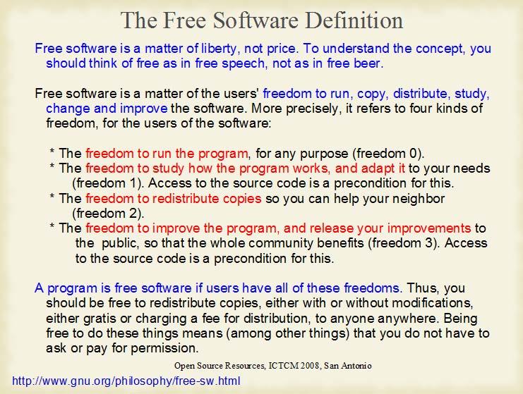 could be freely used, read, modified, and redistributed. Stallman introduced EMACS and GNU, which was short for GNU's Not Unix.