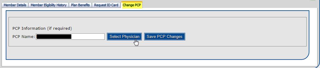 Click Select Physician to save this change.